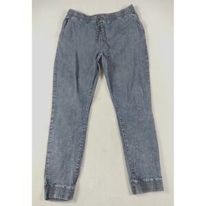 Forever 21 MEN Jogger Jeans Mens 36 Blue Relaxed Tapered Denim Elastic Waist